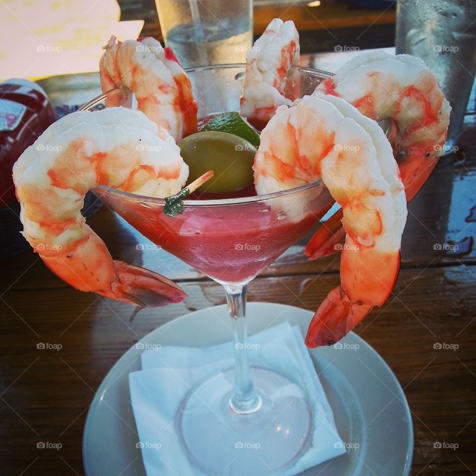 Delicious shrimps cocktail