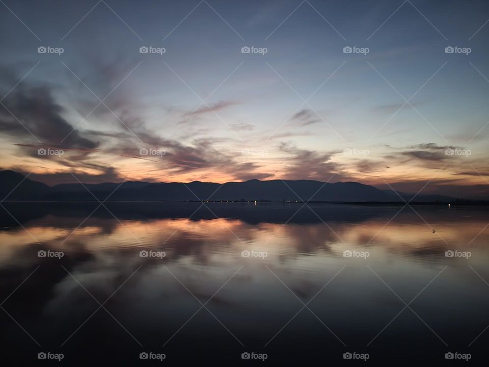 sunset on the lake