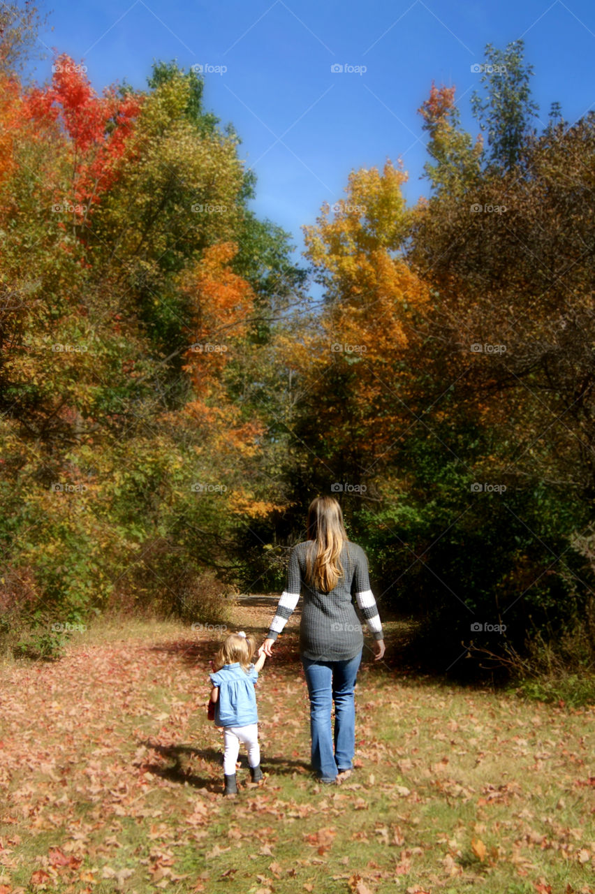 Walking into fall with mom 