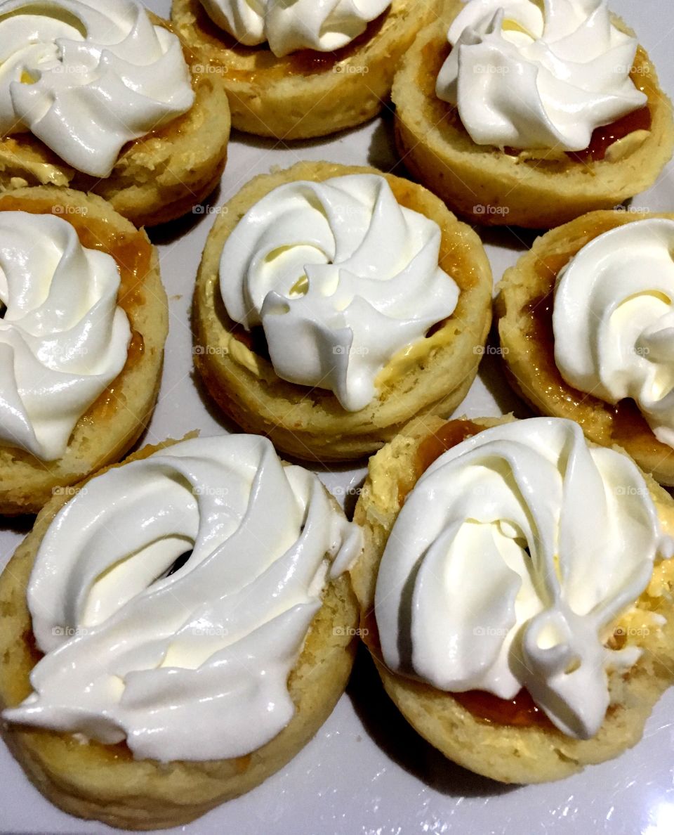 Scone with jam and cream