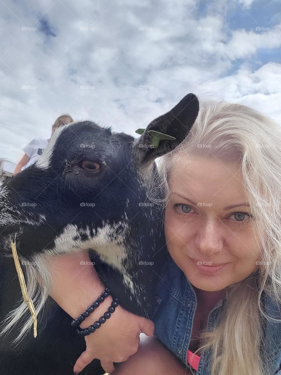 portrait with a goat