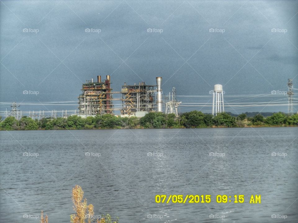 Graham power plant 🌿. This is a picture of the power supply for Graham Texas which is located on Graham Lake