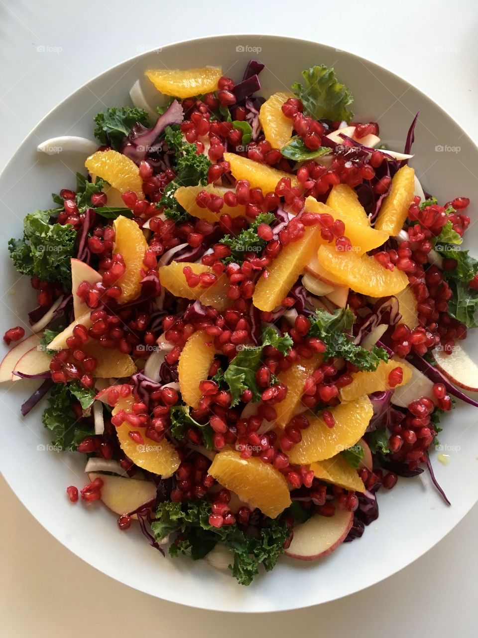 Healty Christmas salad from above