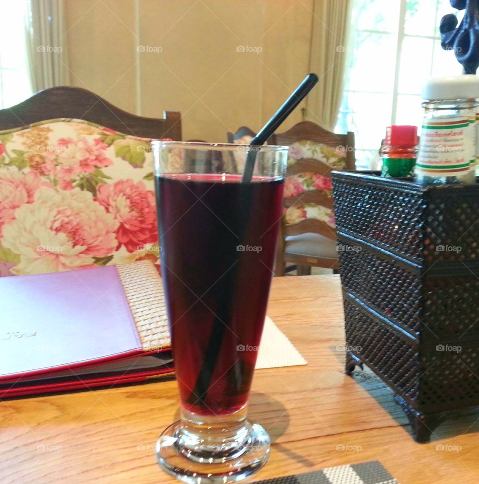 A glass of grape juice