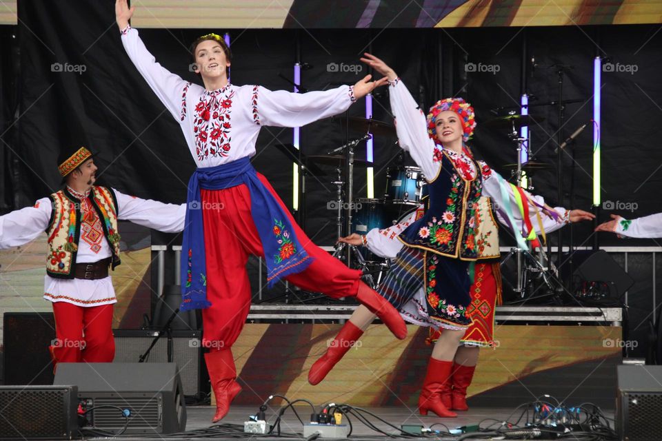 Dancing Ukrainian national dance