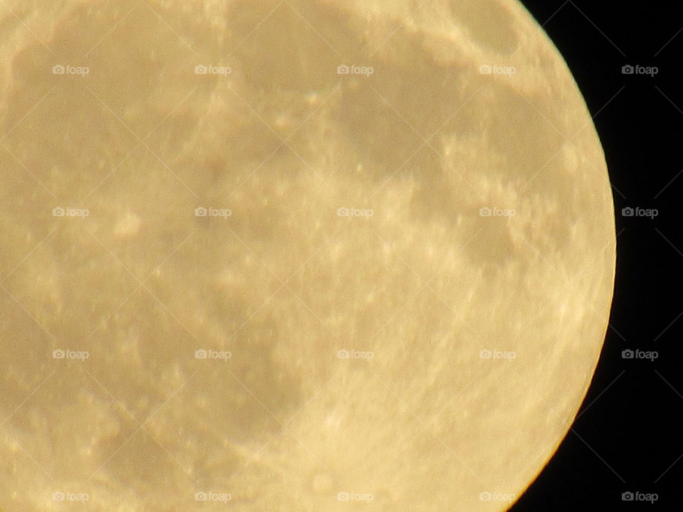 Close-Up Yellow Moon