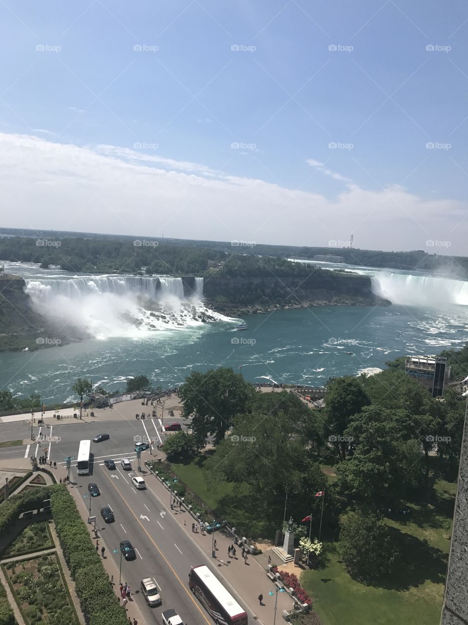 View of Niagra Falls from our Canadian hotel room