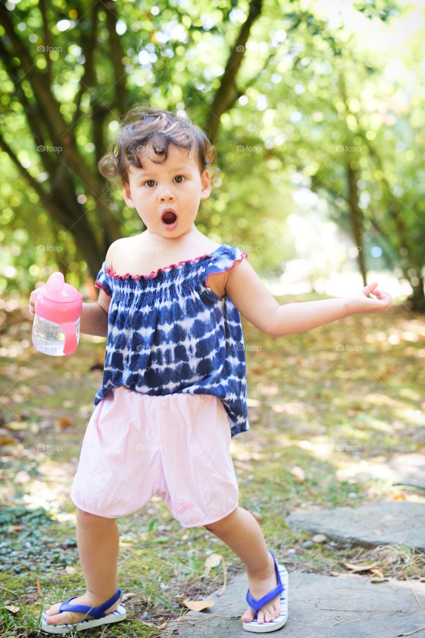 Baby girl walking 