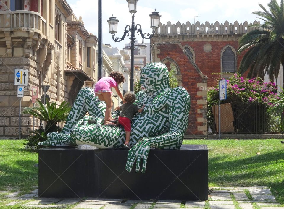 children playing in Reggio di calabria
