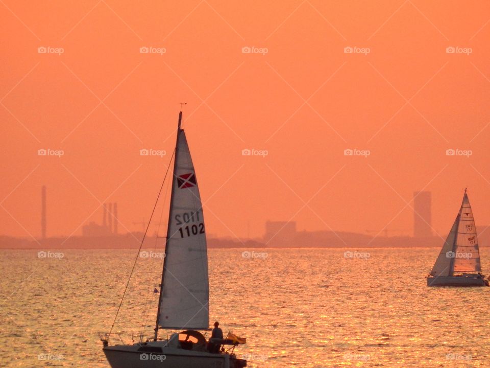 Sailboat in dusk