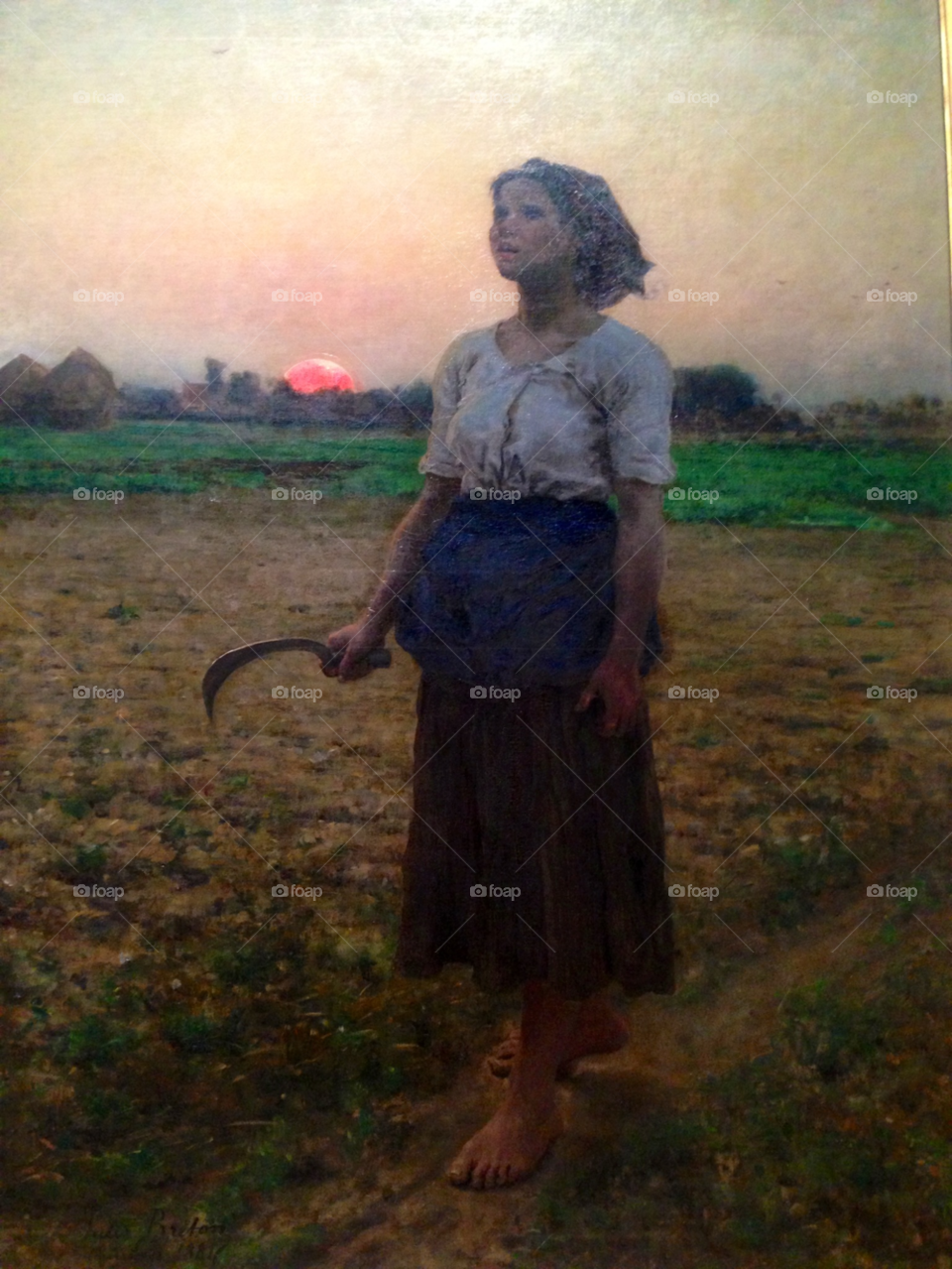 woman sunset art painting by mengzishiliu