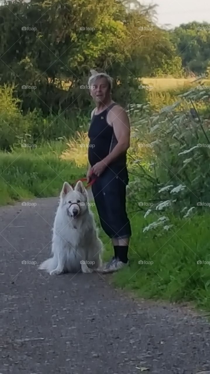 man and dog