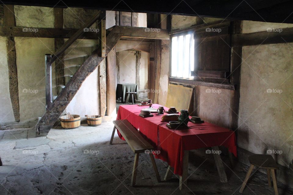 Inside an old house