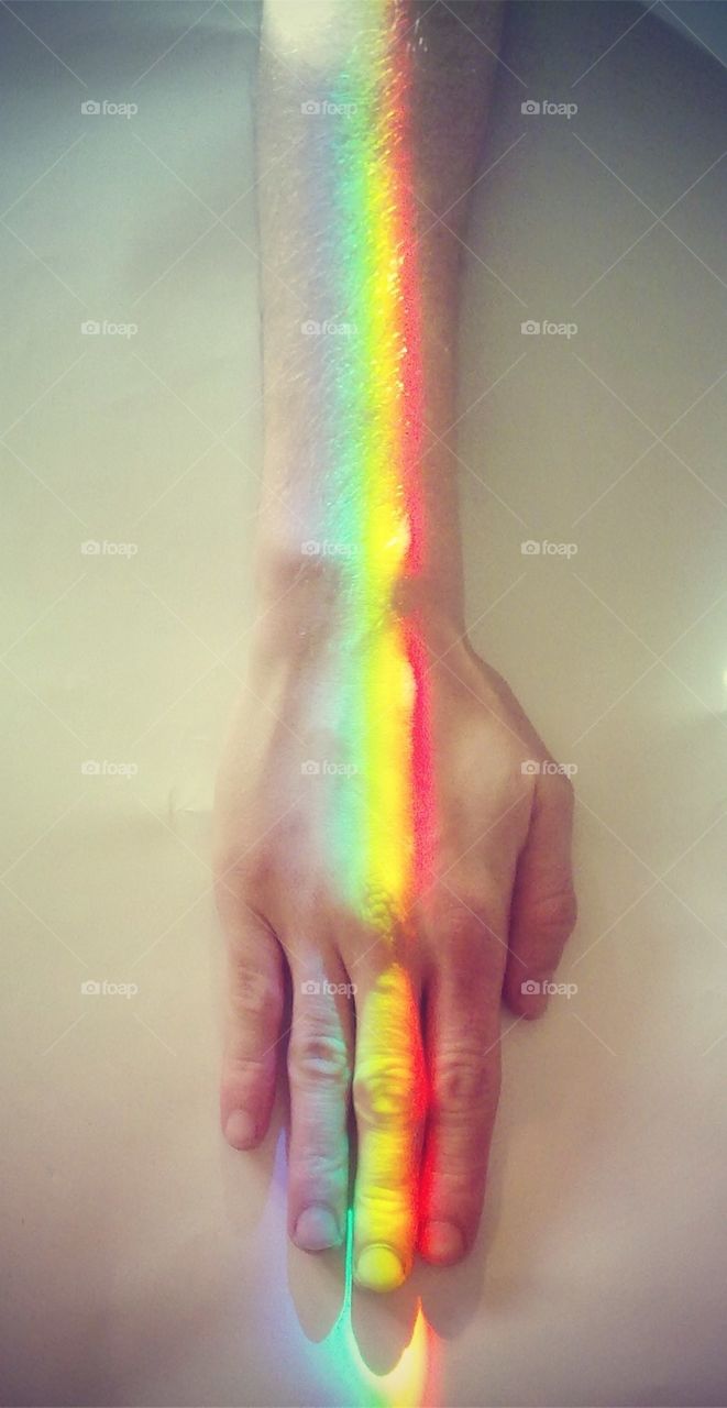Rainbow on the hand