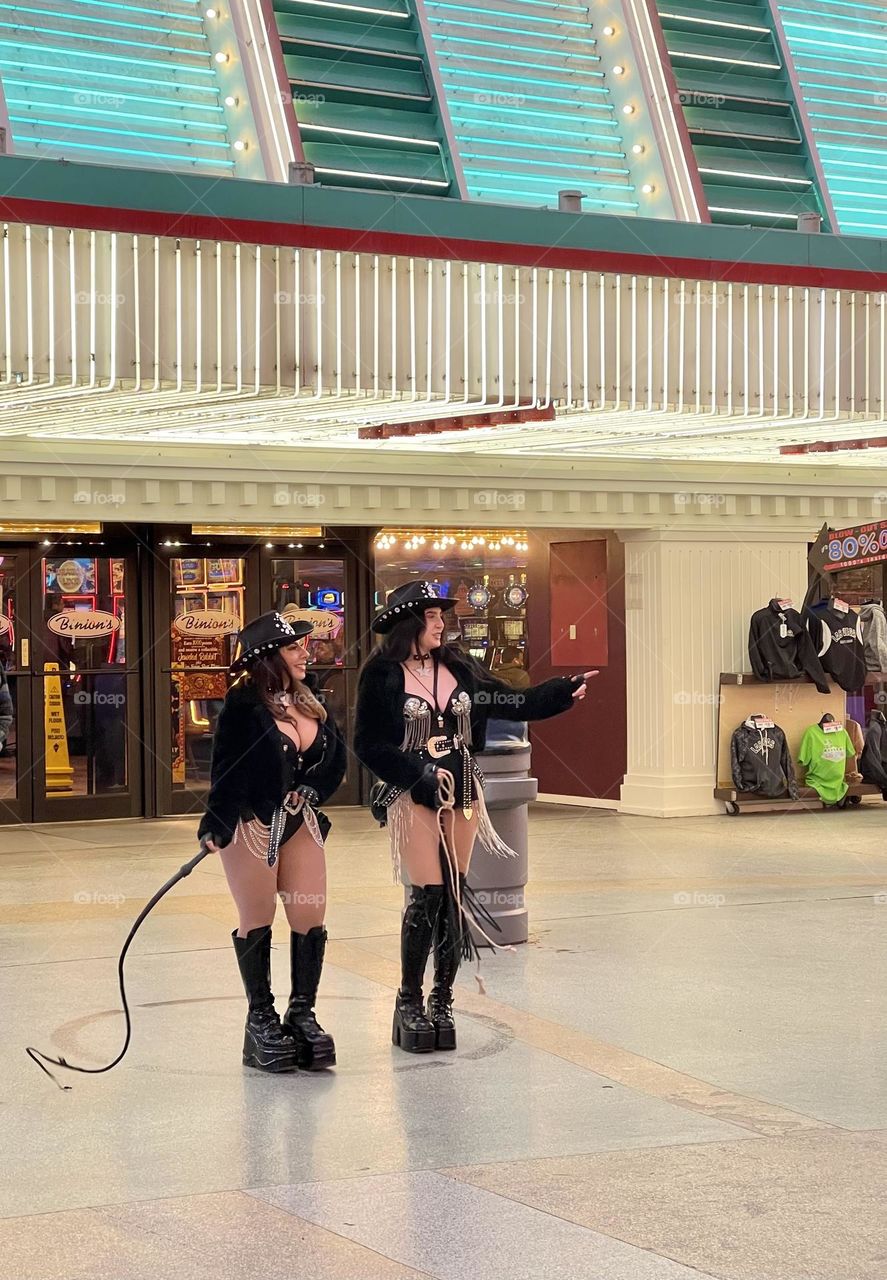 Girls in cowboy costumes. Carnaval