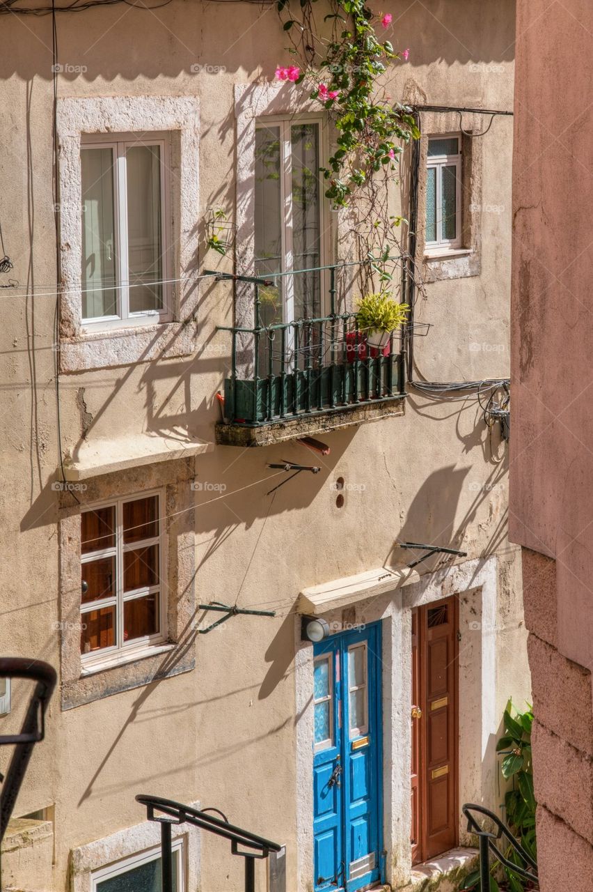 Window of building in lisbon