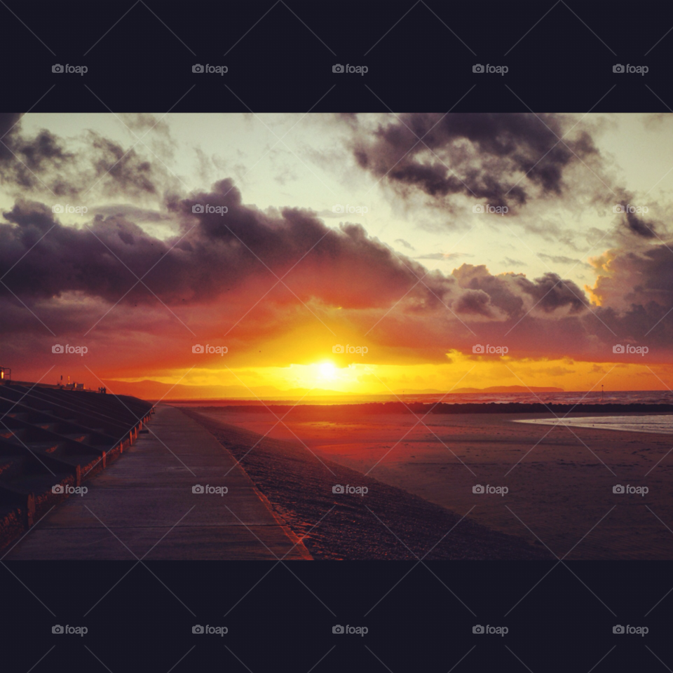 beach sky sunset clouds by elmah2707