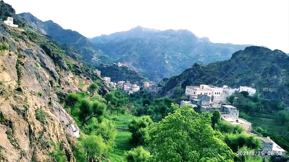 Glory be to God, the magnificent and picturesque view and the natural green trees are a view that is nothing more wonderful than it