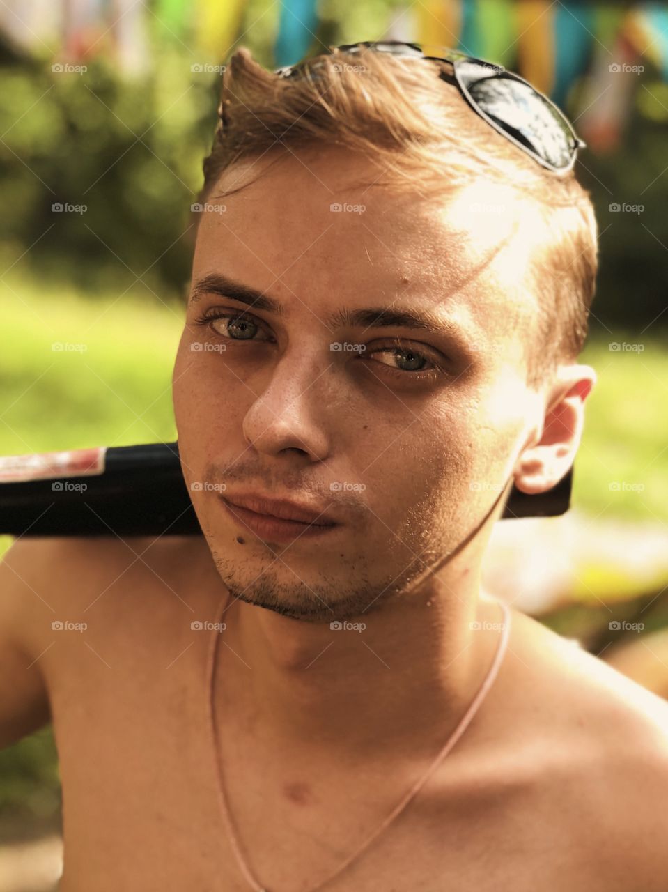 Young boy outdoors portrait