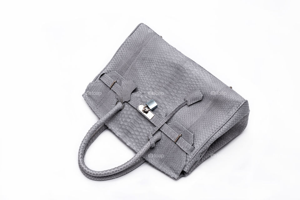 Fashion luxury snakeskin python handbag.