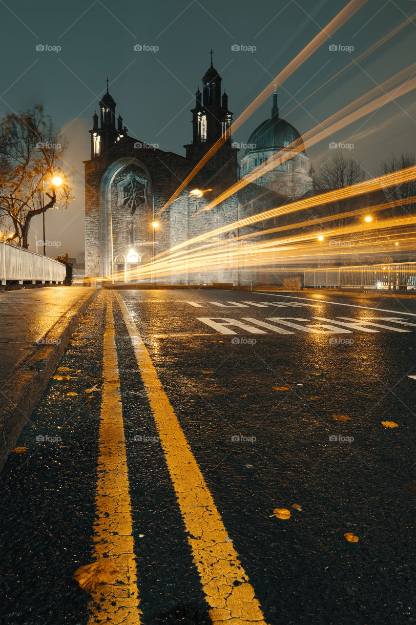 Galway cathedral at night