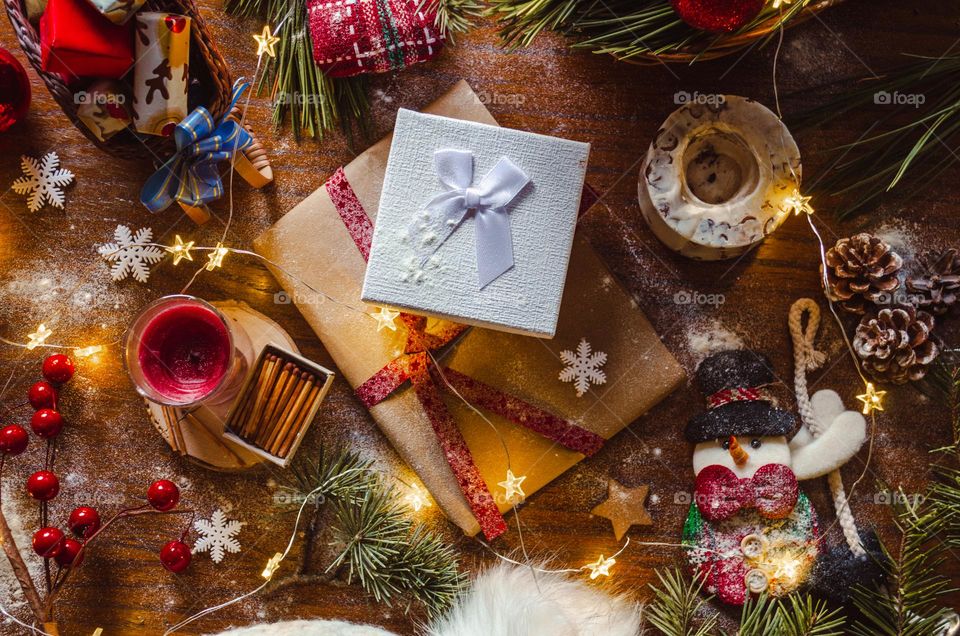 Wrapped Christmas gifts