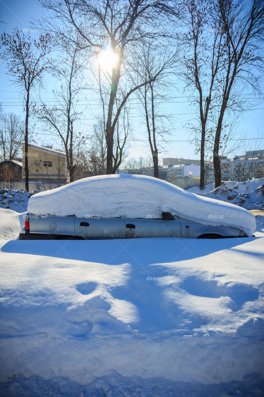 Car under the snow