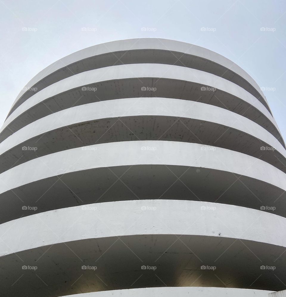 Circular facade of the parking garage