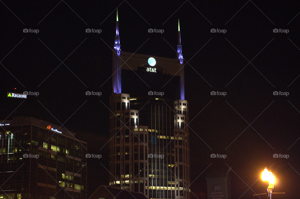 att tower. walking downtowm