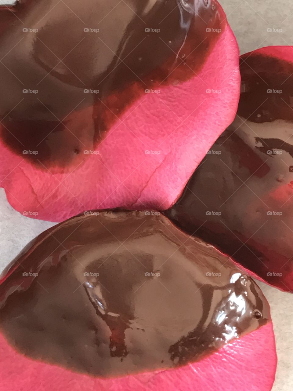 Chocolate covered rose petals 