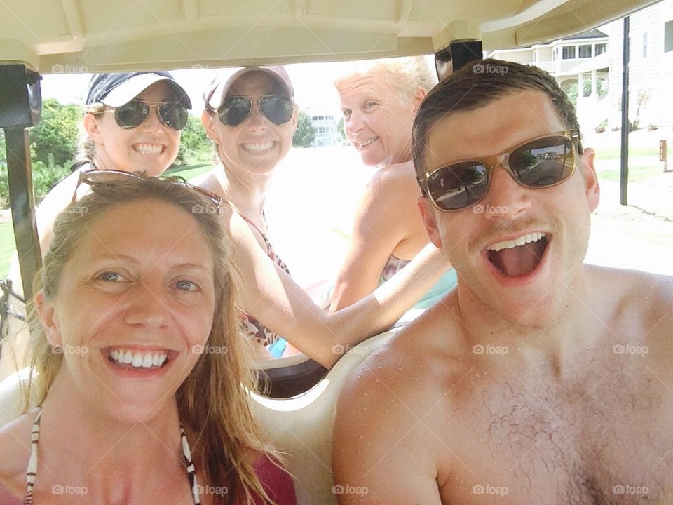 Golf cart cruising . The best family vacations start with a golf cart! 