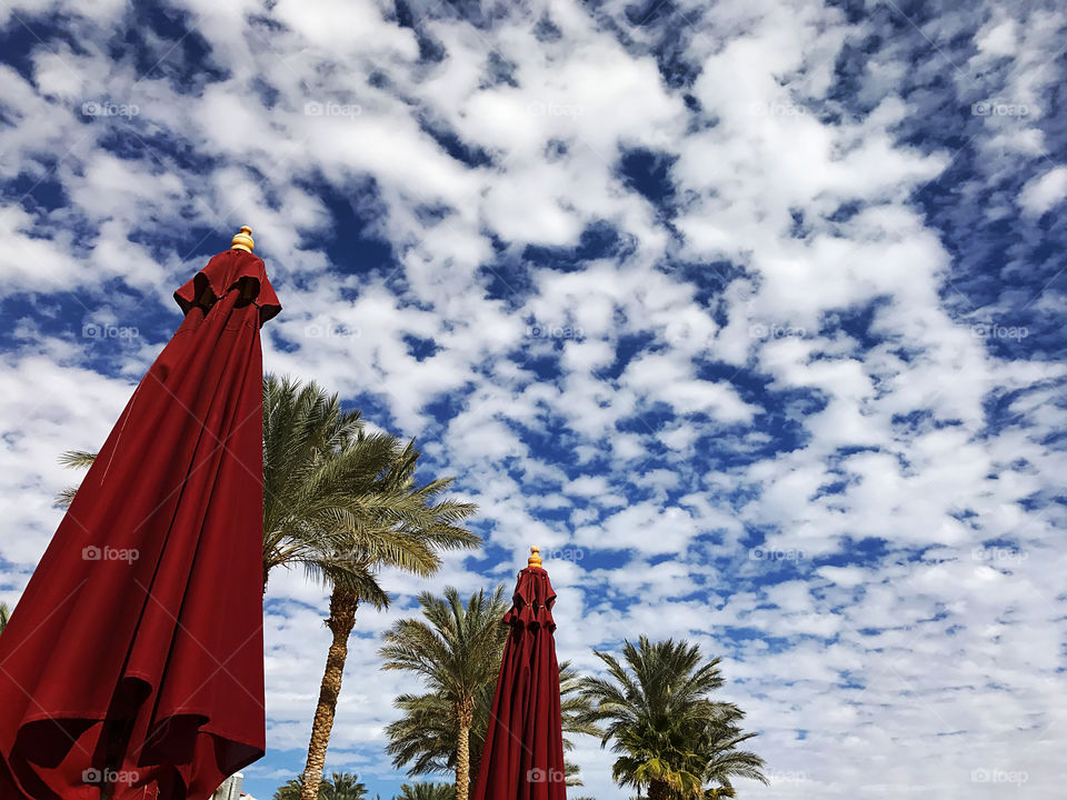 Enjoying the last summer days watching the beauty of summer sky with clouds 