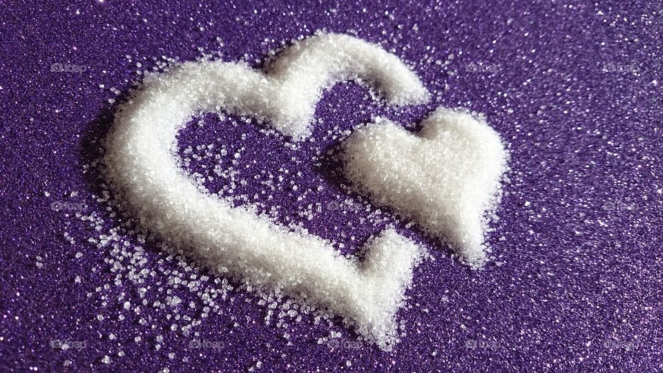 Heart shape made from sugar