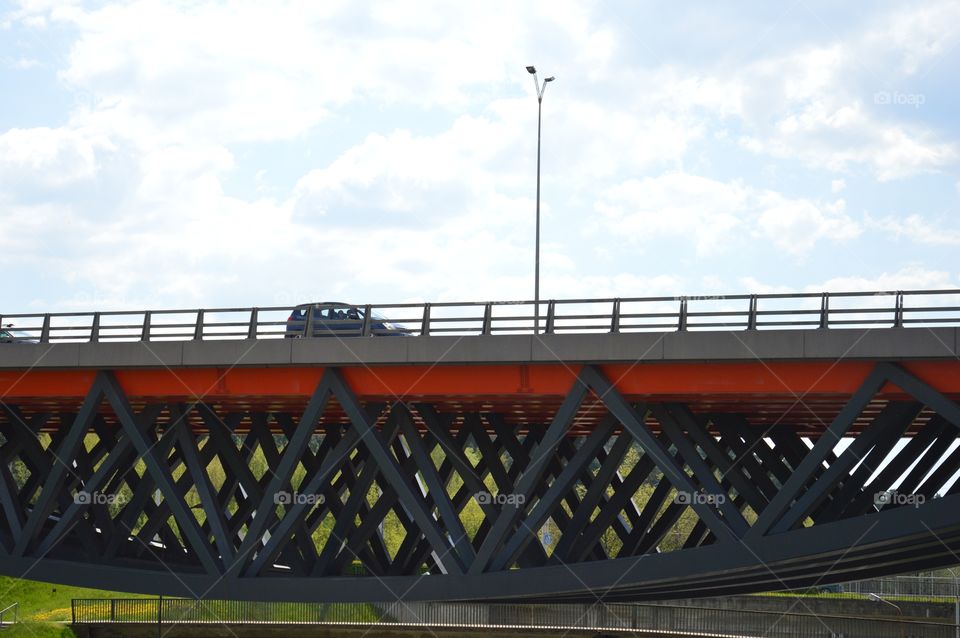 new viaduct and one car