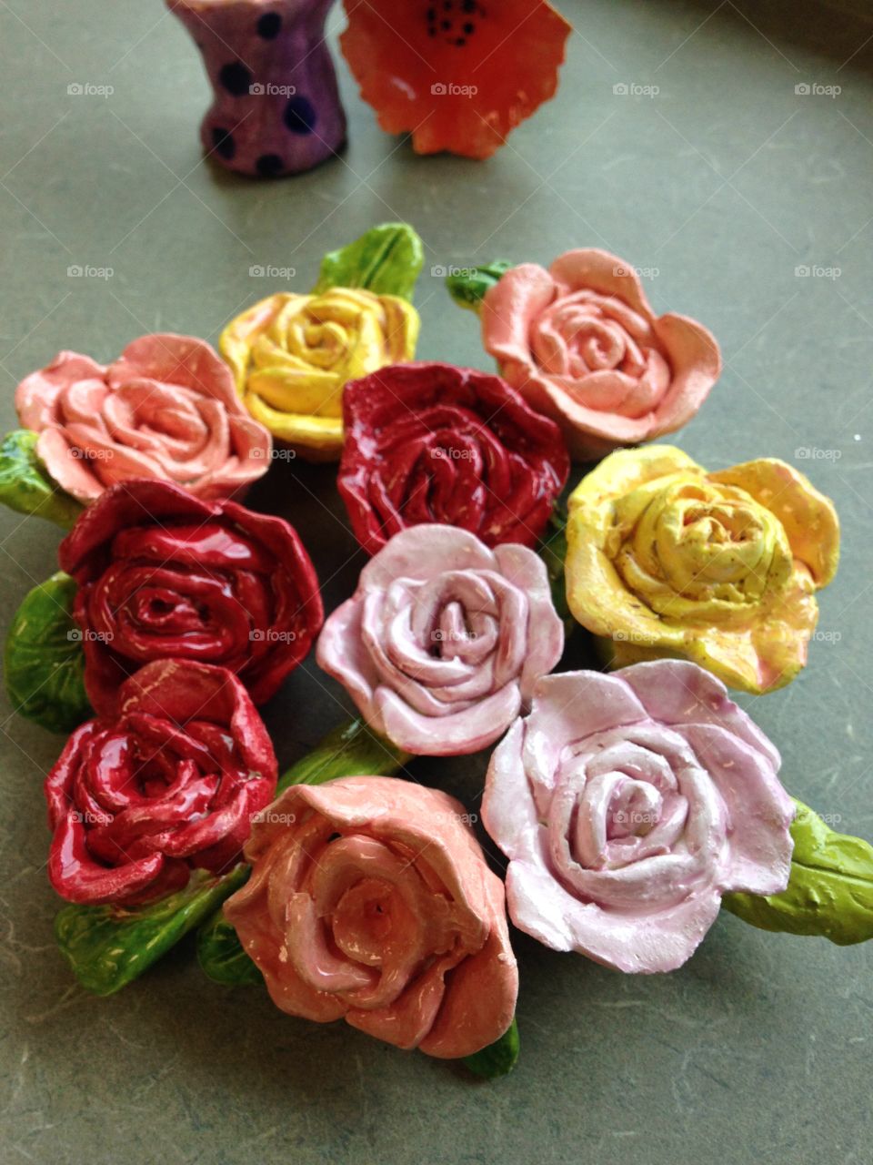 Clay roses! Made for my friends with love!