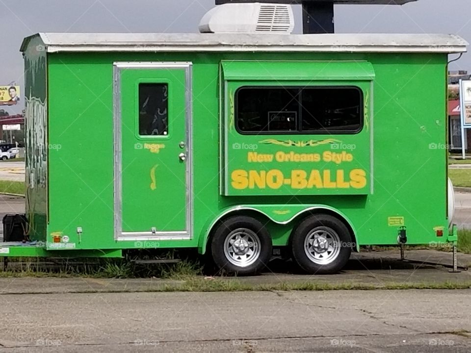 Portable Snowball trailer.  It's summer time and hot and humid in Louisiana!