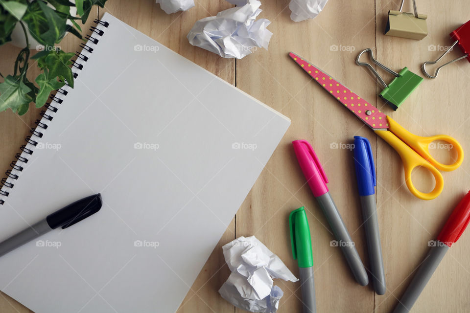 Flat lay work setup