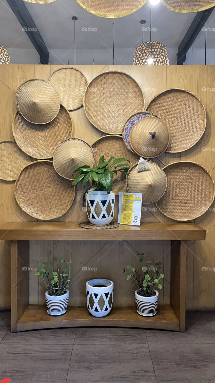 Displaying many kinds bamboo handycraft