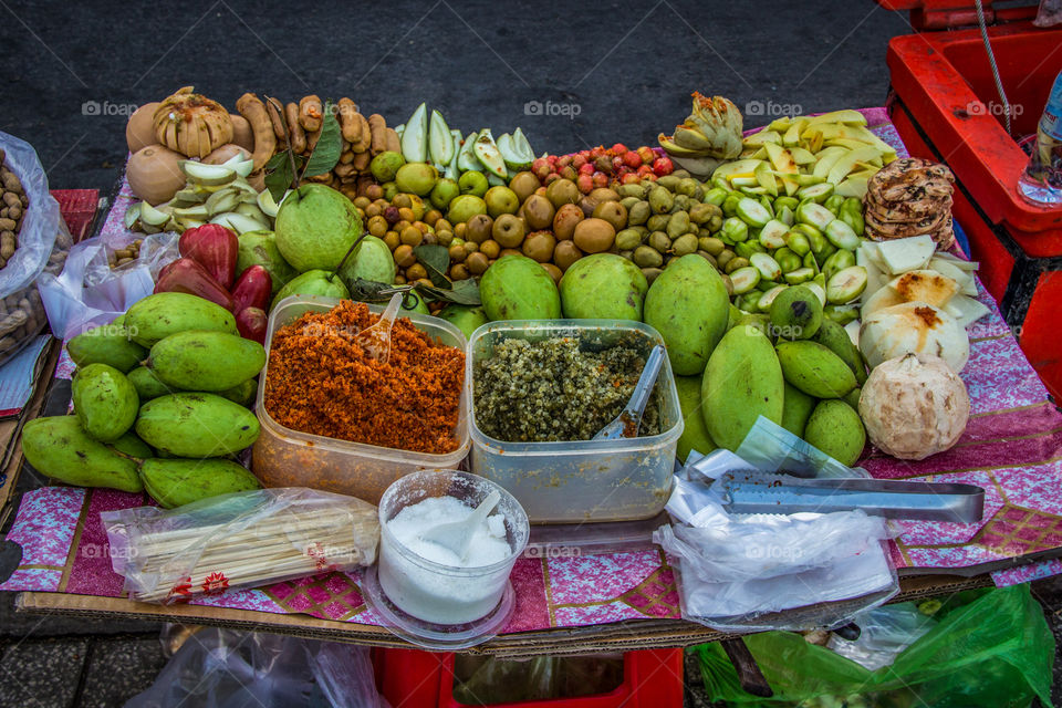 Build your own sweet and spicy fruit dip, this is typical snack that can be found on the street corner, healthy and tasty