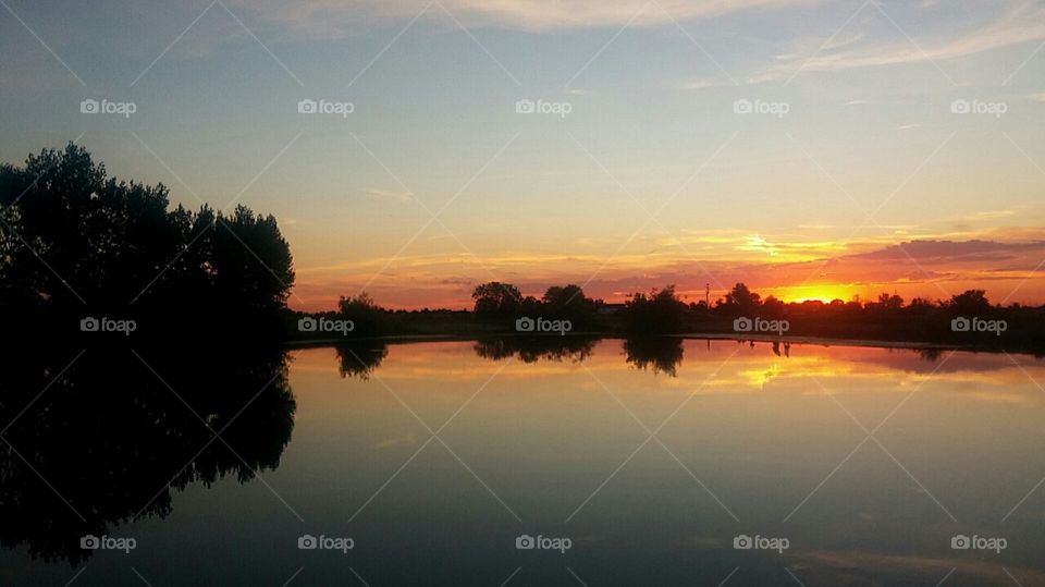 sunset pond