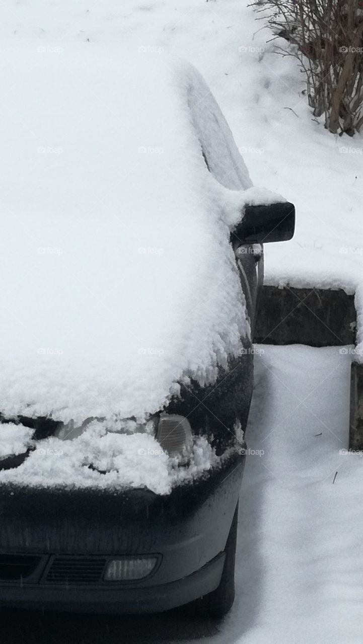 Car covered in Snow