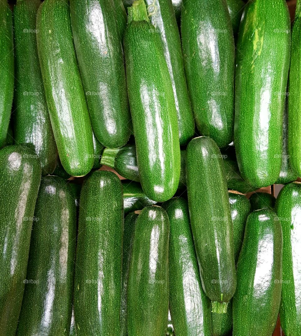 Green courgettes