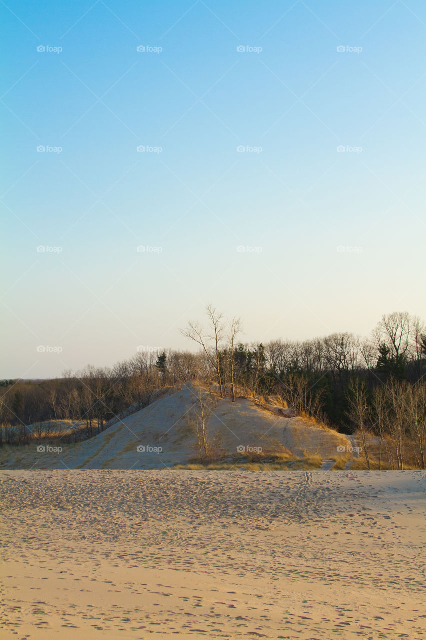 sand dune. a sand dune at sunset
