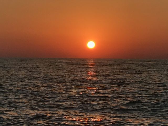 Sunset over the sea Crete Greece 