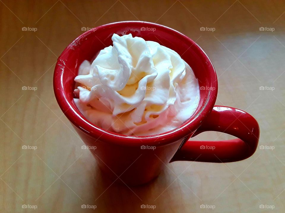 Hot Cocoa In Red Mug
