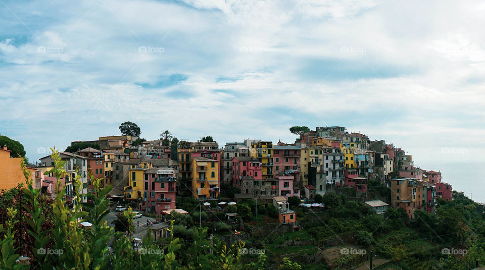 The wonderful views from the Cinque Terre, Liguria. Rio Maggiore, Monterosso al Mare, Vernazza; corniglia, Manarola are some of the most beautiful places on the Riviera. With their colorful houses.
