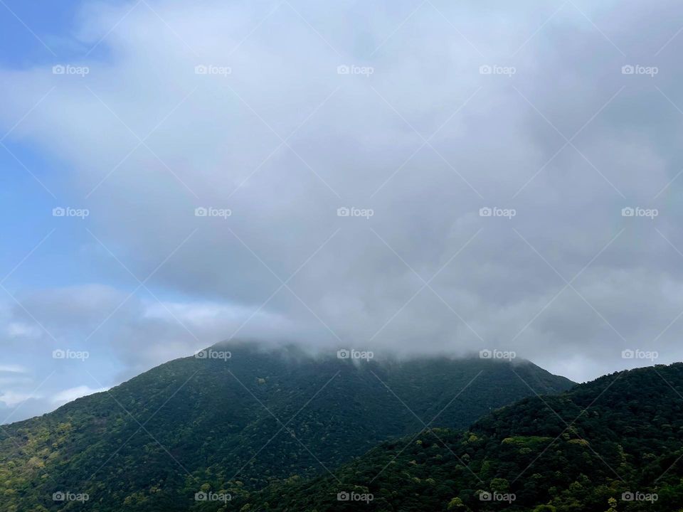 mountain top clouds