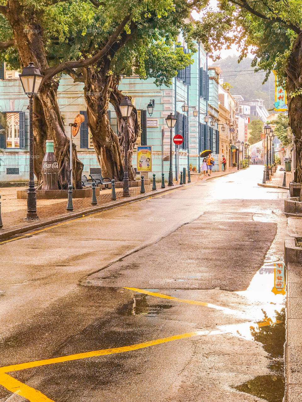 After the Rain in a Street of old Taipa Village.