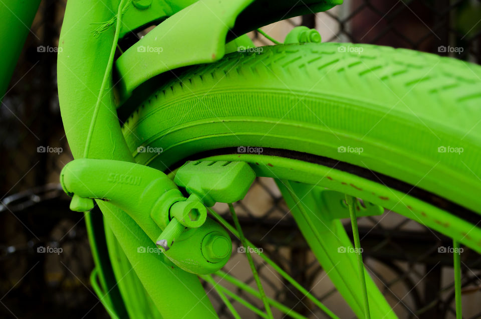 green bicycle. green bicycle