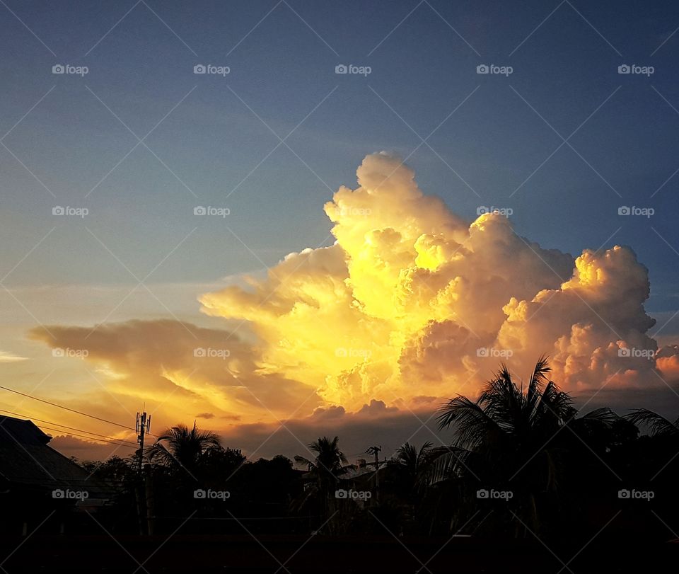 sunset and the clouds